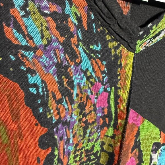 Parsley & Sage V Neck Abstract Print Blouse Top Women's Multicolor XL Boho - Picture 2 of 8